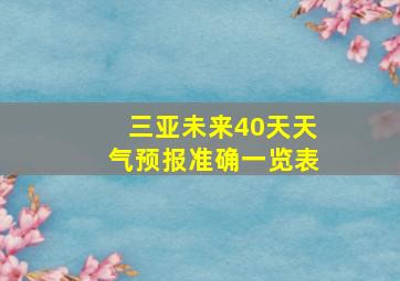 三亚未来40天天气预报准确一览表