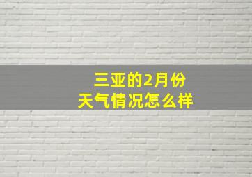 三亚的2月份天气情况怎么样