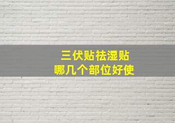 三伏贴祛湿贴哪几个部位好使