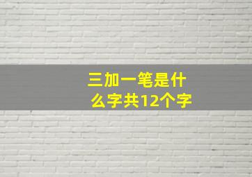 三加一笔是什么字共12个字