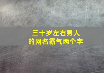 三十岁左右男人的网名霸气两个字