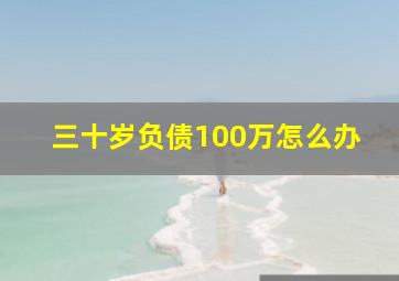 三十岁负债100万怎么办