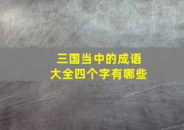 三国当中的成语大全四个字有哪些