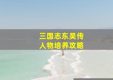 三国志东吴传人物培养攻略