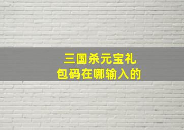 三国杀元宝礼包码在哪输入的