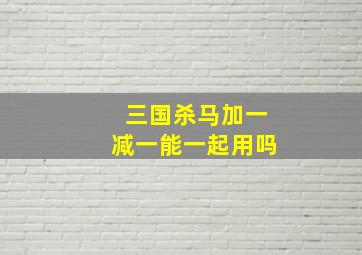 三国杀马加一减一能一起用吗