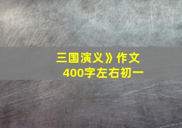 三国演义》作文400字左右初一