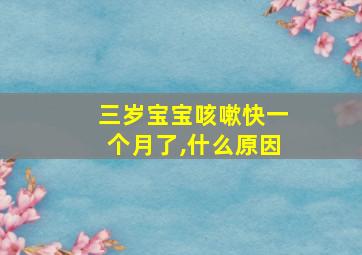 三岁宝宝咳嗽快一个月了,什么原因