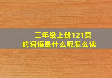 三年级上册121页的词语是什么呢怎么读