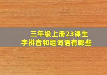 三年级上册23课生字拼音和组词语有哪些