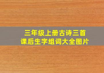 三年级上册古诗三首课后生字组词大全图片