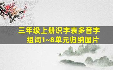 三年级上册识字表多音字组词1~8单元归纳图片