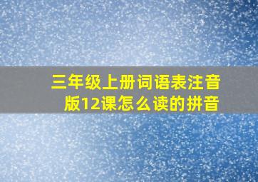 三年级上册词语表注音版12课怎么读的拼音