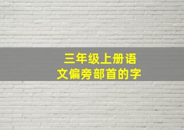 三年级上册语文偏旁部首的字