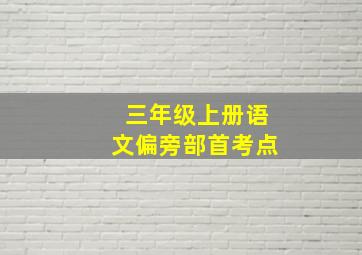 三年级上册语文偏旁部首考点