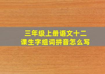 三年级上册语文十二课生字组词拼音怎么写