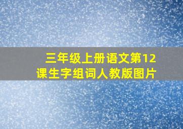 三年级上册语文第12课生字组词人教版图片