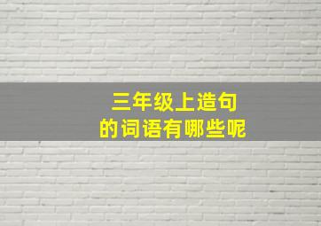 三年级上造句的词语有哪些呢