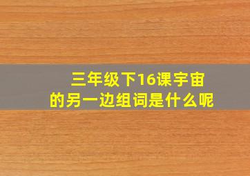 三年级下16课宇宙的另一边组词是什么呢