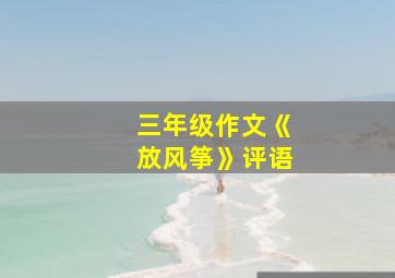 三年级作文《放风筝》评语