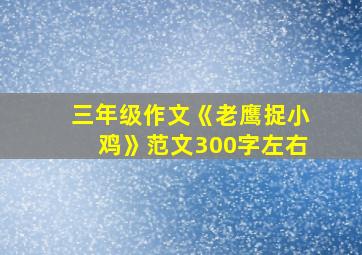 三年级作文《老鹰捉小鸡》范文300字左右