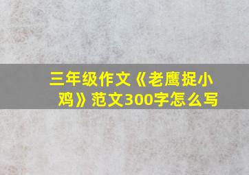 三年级作文《老鹰捉小鸡》范文300字怎么写