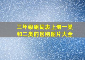 三年级组词表上册一类和二类的区别图片大全