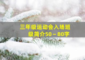 三年级运动会入场班级简介50～80字