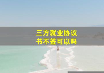 三方就业协议书不签可以吗