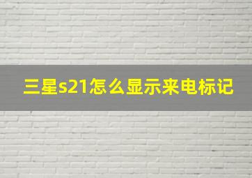 三星s21怎么显示来电标记