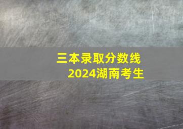 三本录取分数线2024湖南考生