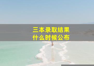 三本录取结果什么时候公布