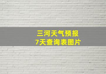 三河天气预报7天查询表图片