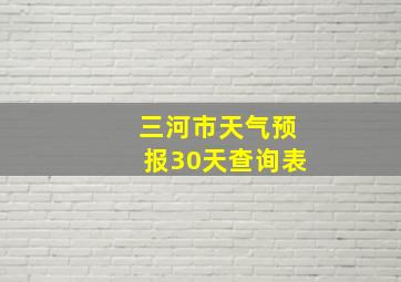 三河市天气预报30天查询表