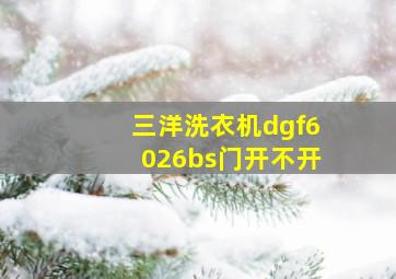 三洋洗衣机dgf6026bs门开不开