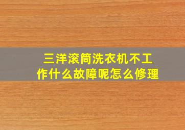 三洋滚筒洗衣机不工作什么故障呢怎么修理