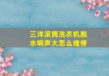 三洋滚筒洗衣机脱水响声大怎么维修