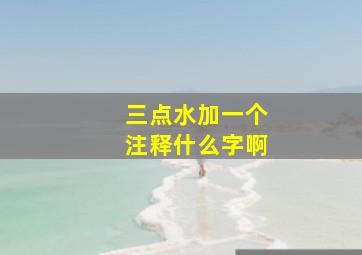 三点水加一个注释什么字啊