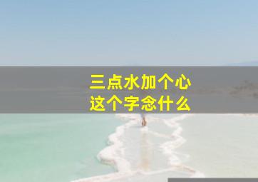 三点水加个心这个字念什么