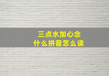 三点水加心念什么拼音怎么读