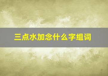 三点水加念什么字组词