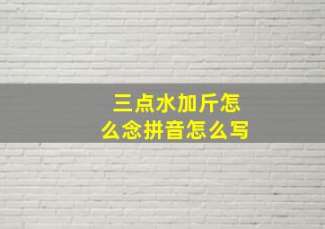 三点水加斤怎么念拼音怎么写