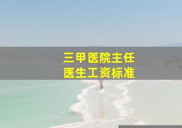 三甲医院主任医生工资标准