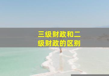 三级财政和二级财政的区别