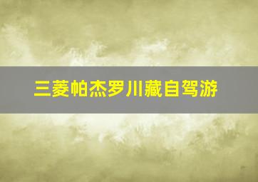 三菱帕杰罗川藏自驾游