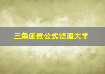 三角函数公式整理大学