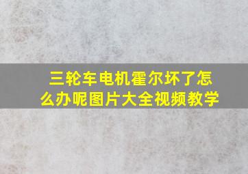 三轮车电机霍尔坏了怎么办呢图片大全视频教学