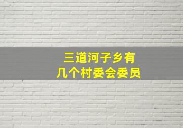 三道河子乡有几个村委会委员