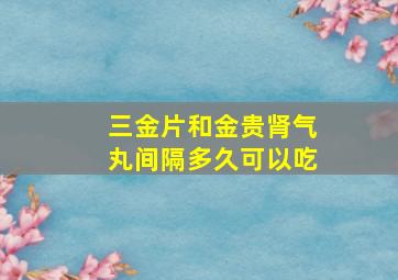 三金片和金贵肾气丸间隔多久可以吃