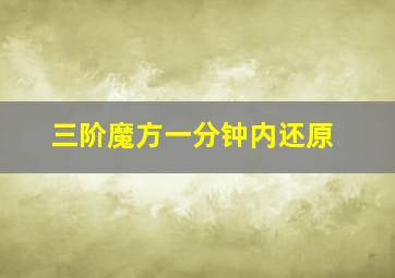 三阶魔方一分钟内还原